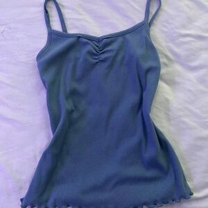 Blue Ribbed Tank Top